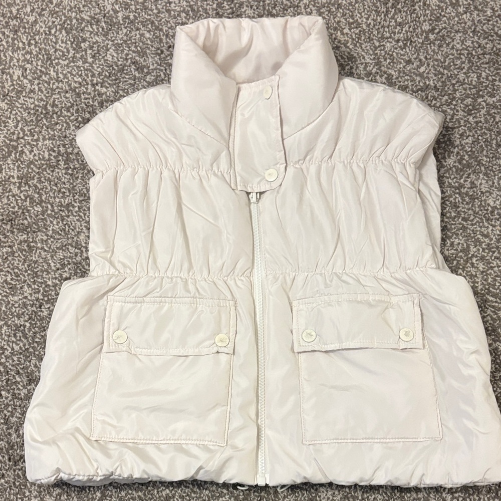 Women's White Puffer Vest